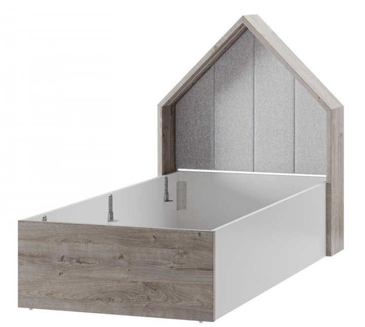 Ліжко 90x200 DOMINI 11 SZYNAKA Дуб Ріббек / Білий